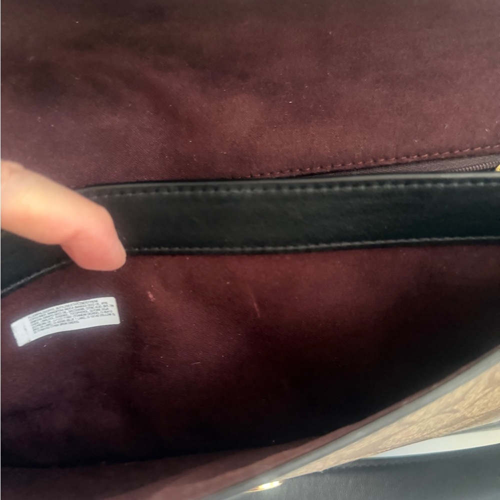 Coach Red and Brown Clutch with Black Accents - Picture 5 of 10